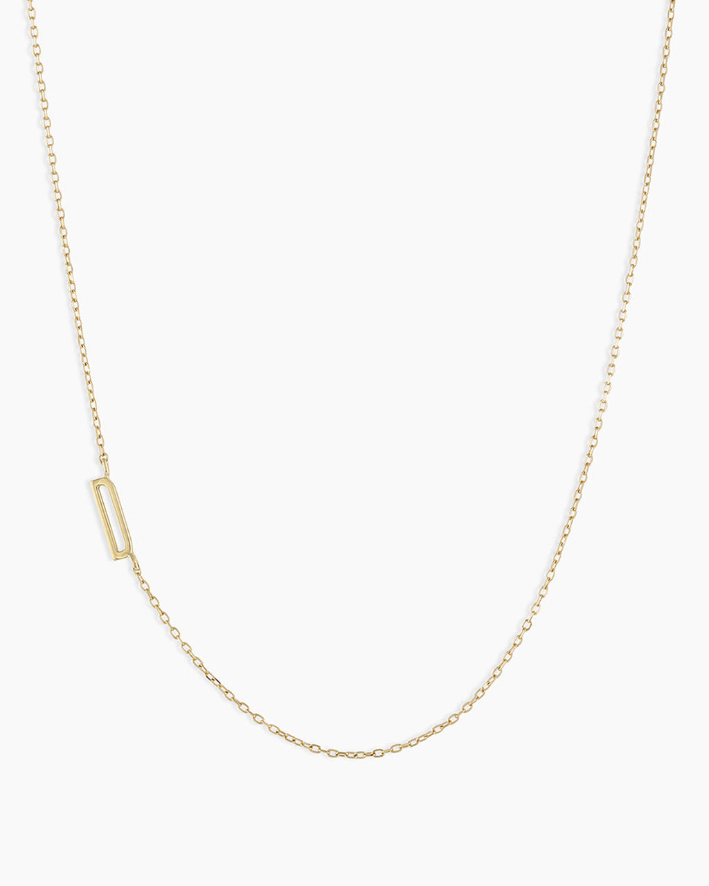 Woman wearing Alphabet Necklace || option::14K Solid Gold, D