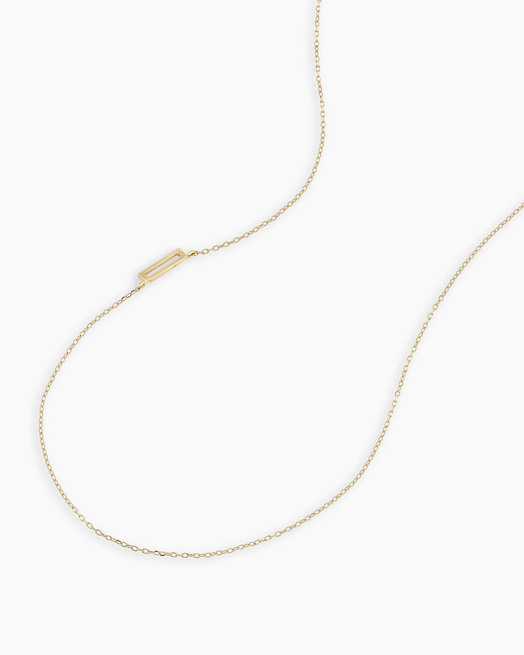 Alphabet Necklace || option::14K Solid Gold, D