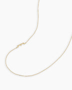 Alphabet Necklace || option::14K Solid Gold, E