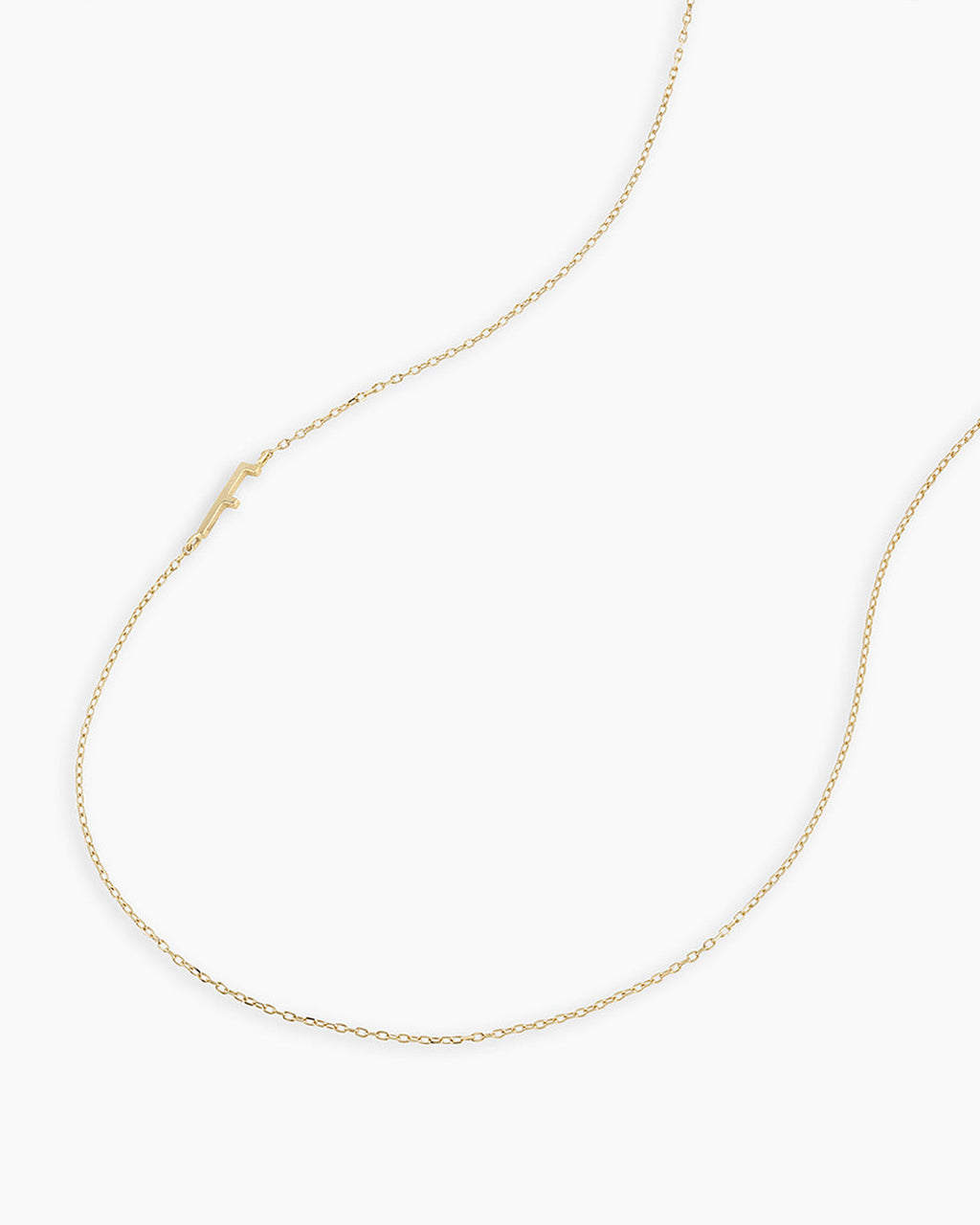 Alphabet Necklace || option::14K Solid Gold, F