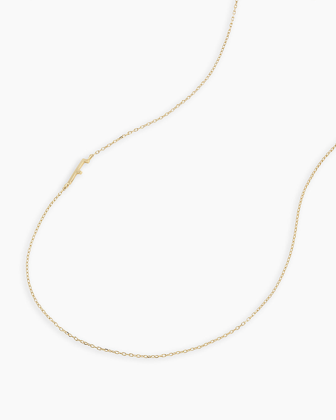 Alphabet Necklace || option::14K Solid Gold, F
