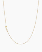 Woman wearing Alphabet Necklace || option::14K Solid Gold, G