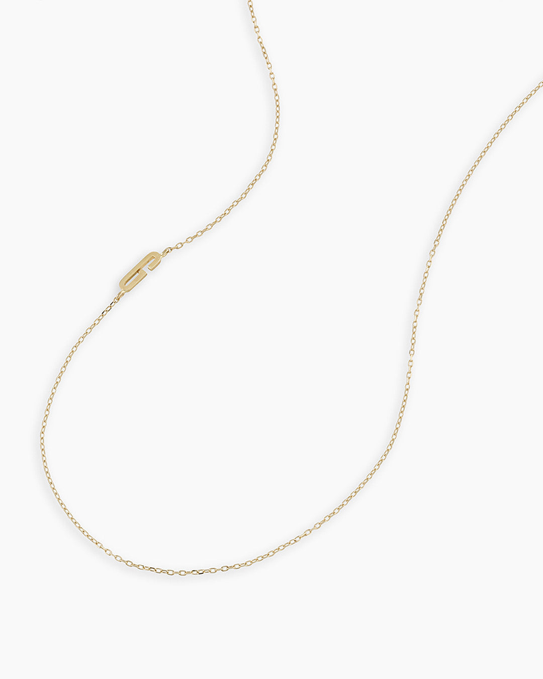 Alphabet Necklace || option::14K Solid Gold, G