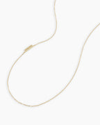 Alphabet Necklace || option::14K Solid Gold, H