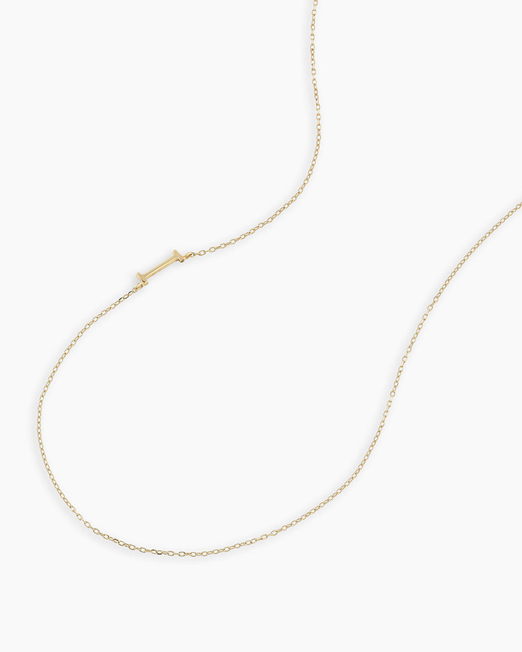 Alphabet Necklace || option::14K Solid Gold, I