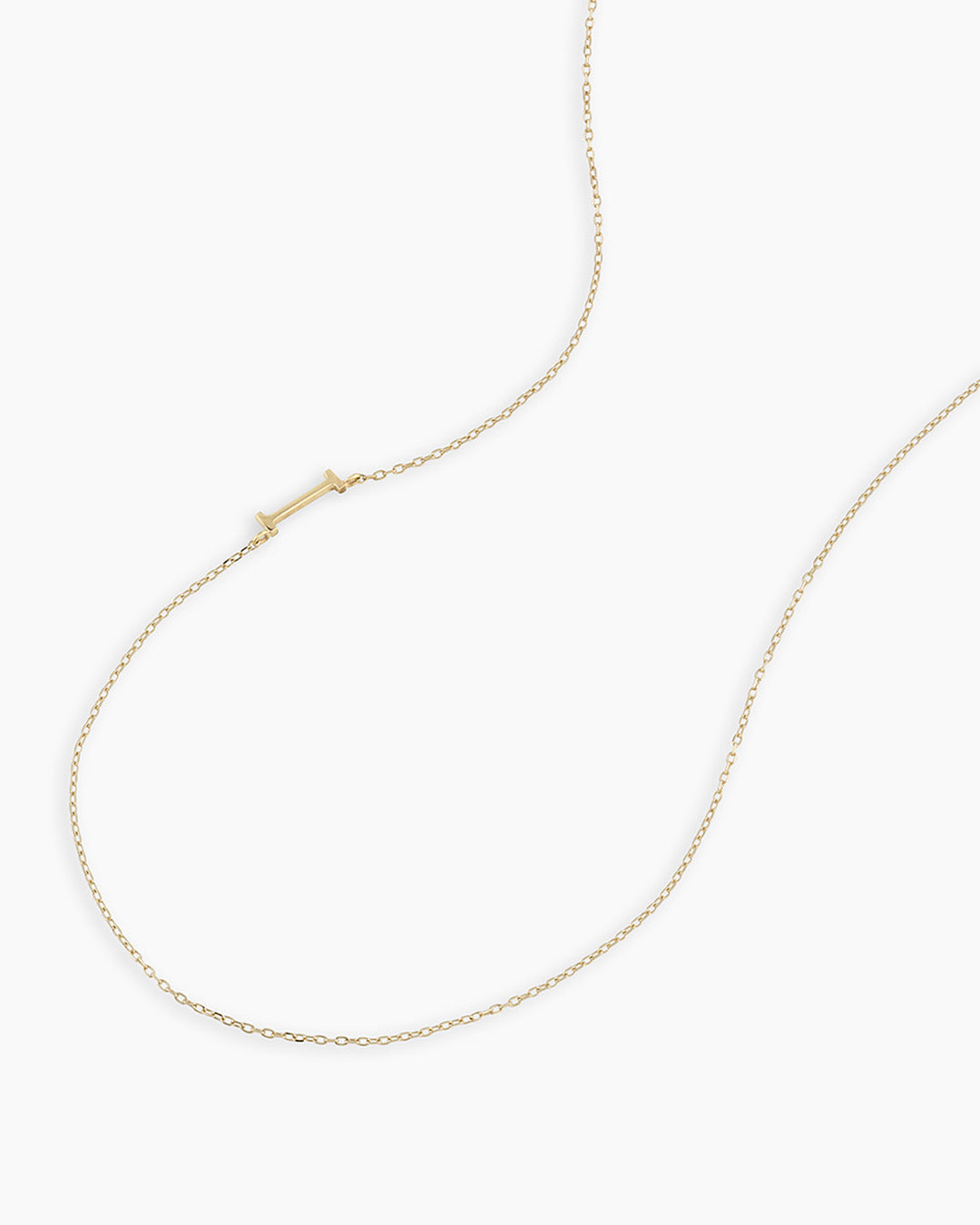 Alphabet Necklace || option::14K Solid Gold, I