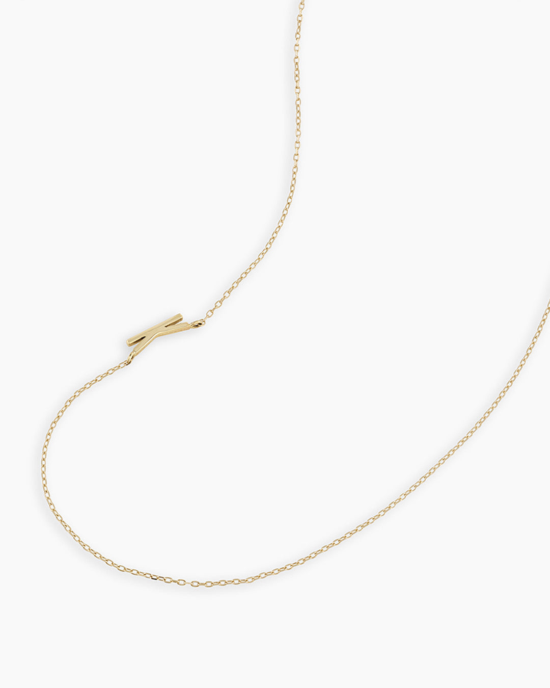 Alphabet Necklace || option::14K Solid Gold, K