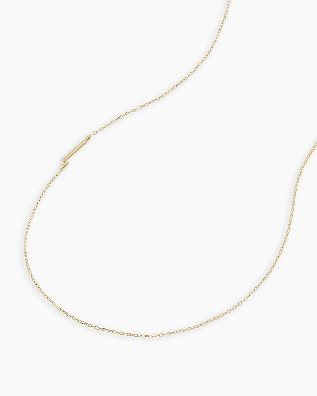 Alphabet Necklace || option::14K Solid Gold, L