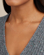 Alphabet Necklace || option::14K Solid Gold, M