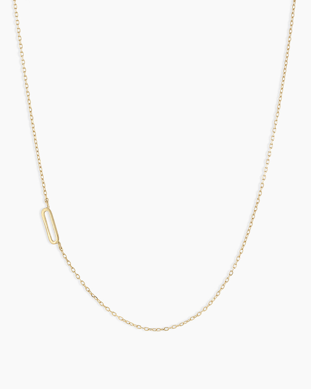 Alphabet Necklace || option::14K Solid Gold, O