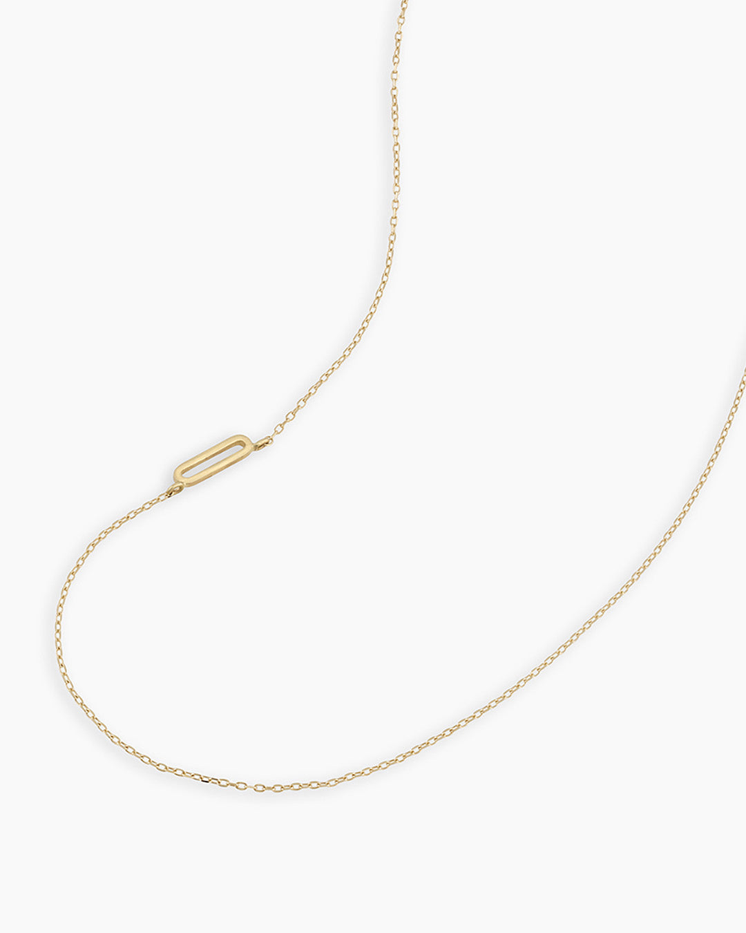 Alphabet Necklace || option::14K Solid Gold, O