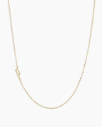 Alphabet Necklace || option::14K Solid Gold, P