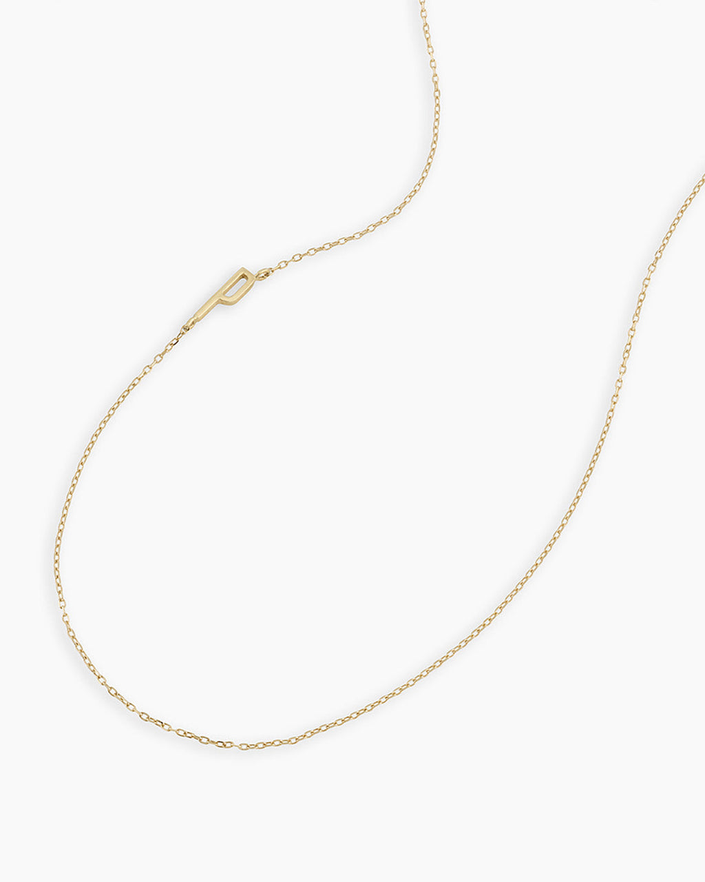 Alphabet Necklace || option::14K Solid Gold, Q