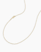 Alphabet Necklace || option::14K Solid Gold, Q