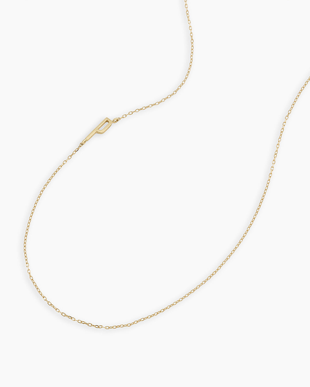 Alphabet Necklace || option::14K Solid Gold, Q