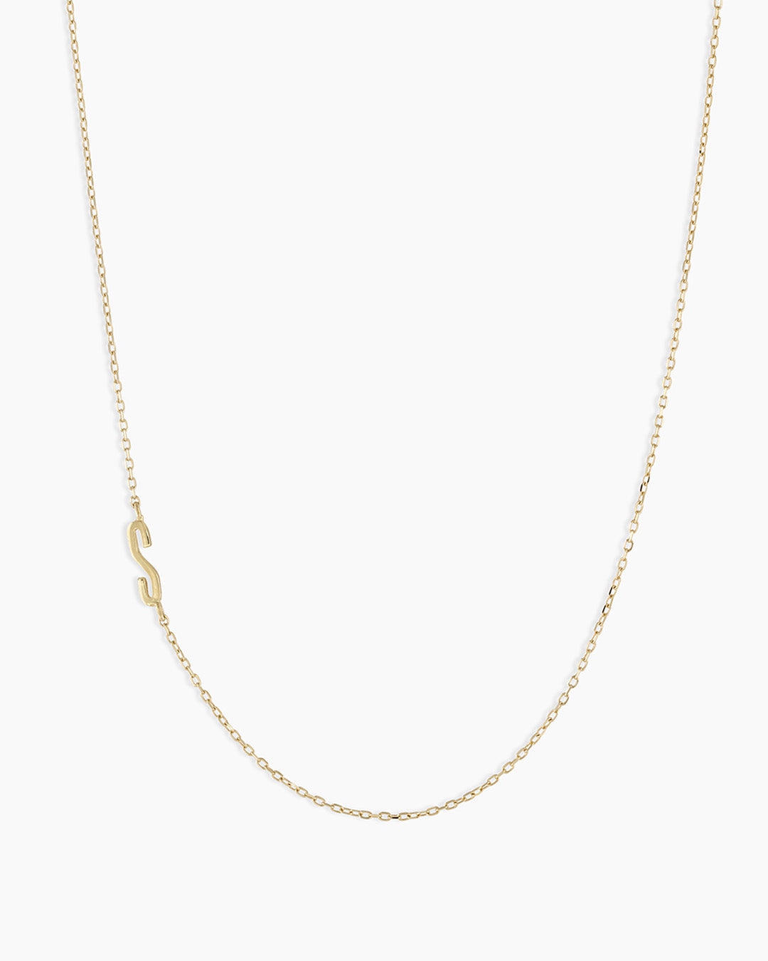 Alphabet Necklace || option::14K Solid Gold, S