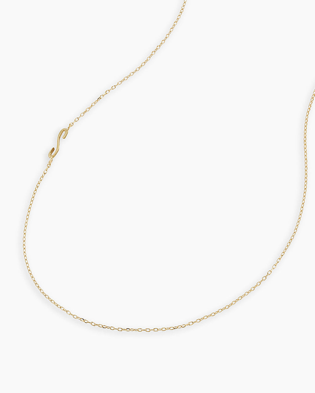 Alphabet Necklace || option::14K Solid Gold, S