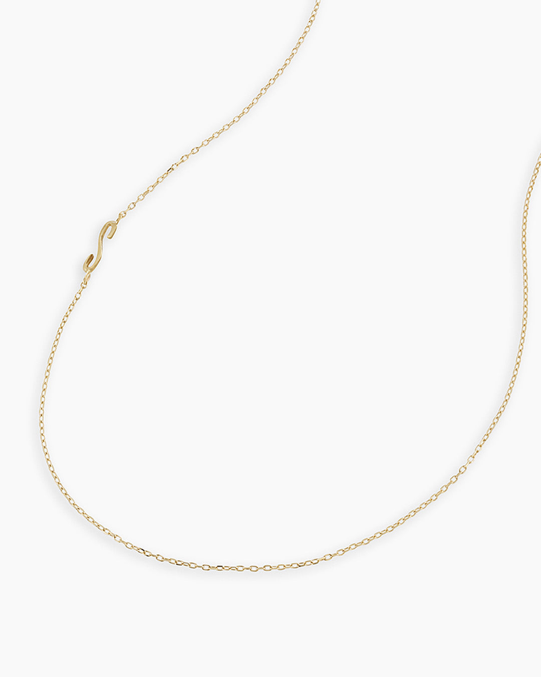 Alphabet Necklace || option::14K Solid Gold, S