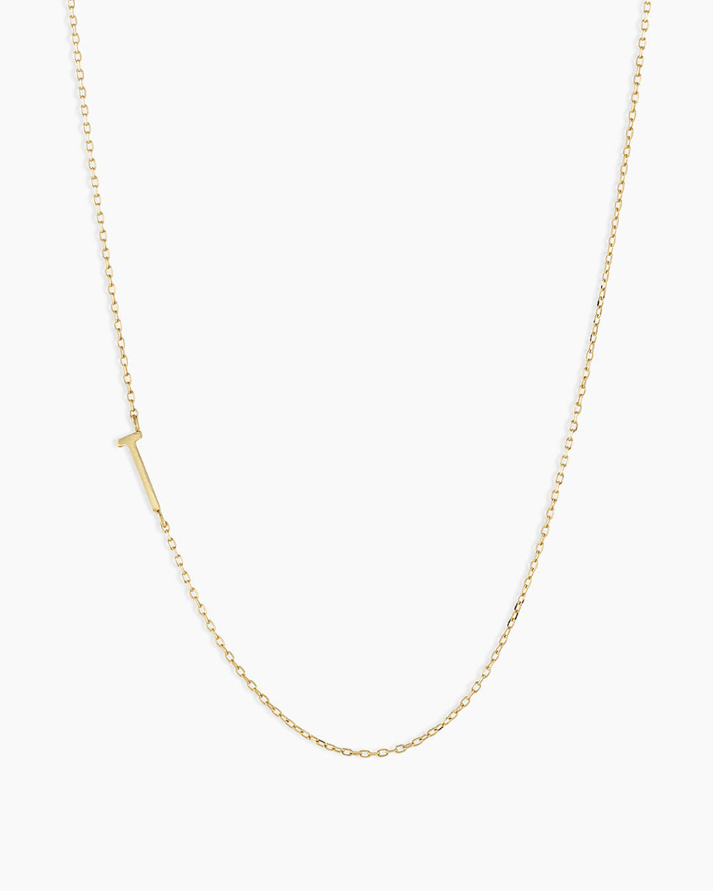 Alphabet Necklace || option::14K Solid Gold, T