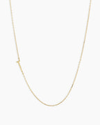 Alphabet Necklace || option::14K Solid Gold, T