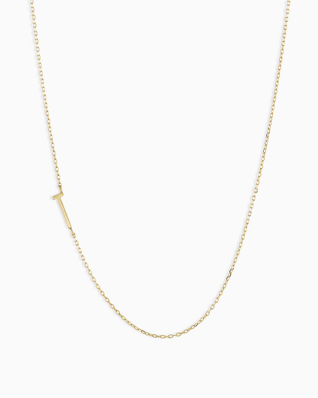 Alphabet Necklace || option::14K Solid Gold, T