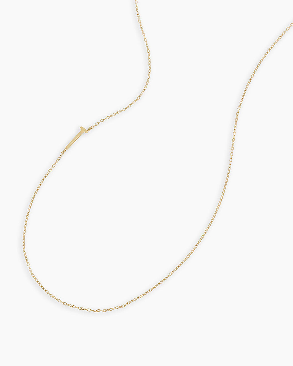Alphabet Necklace || option::14K Solid Gold, T