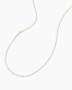 Alphabet Necklace || option::14K Solid Gold, T