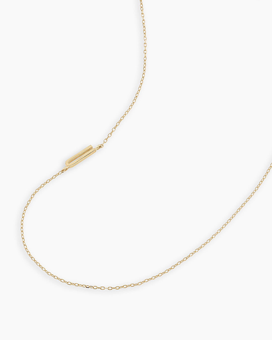 Alphabet Necklace || option::14K Solid Gold, U
