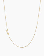 Alphabet Necklace || option::14K Solid Gold, V