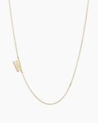 Alphabet Necklace || option::14K Solid Gold, W