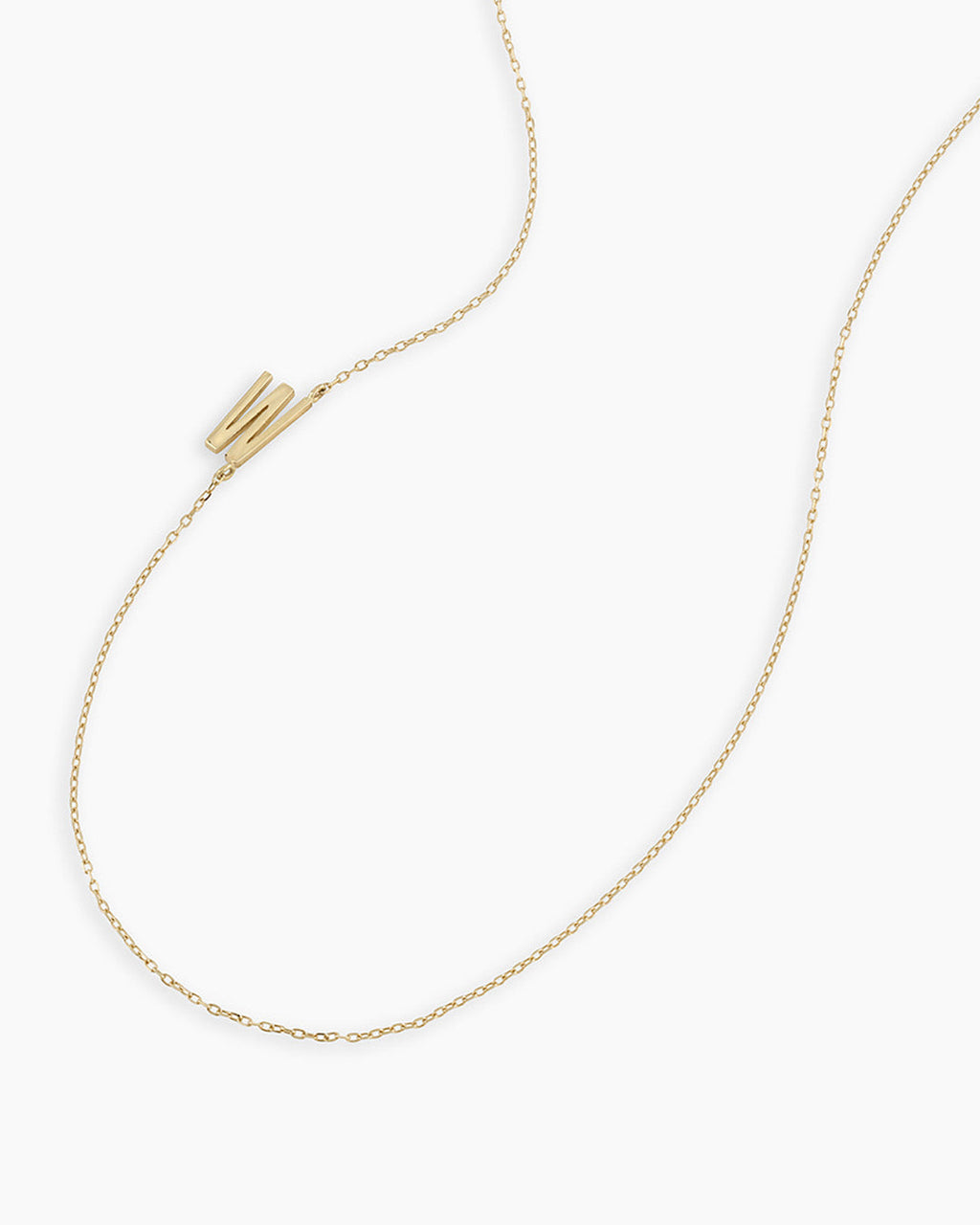 Alphabet Necklace || option::14K Solid Gold, W