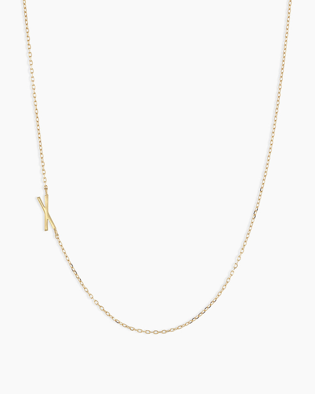 Alphabet Necklace || option::14K Solid Gold, X