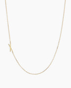 Alphabet Necklace || option::14K Solid Gold, X