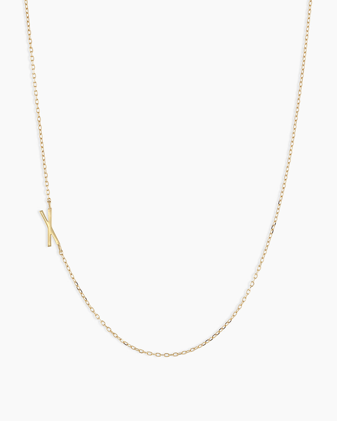 Alphabet Necklace || option::14K Solid Gold, X