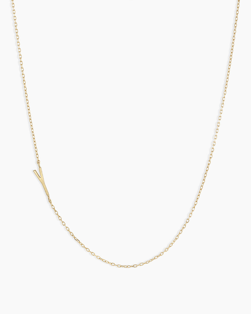 Alphabet Necklace || option::14K Solid Gold, Y