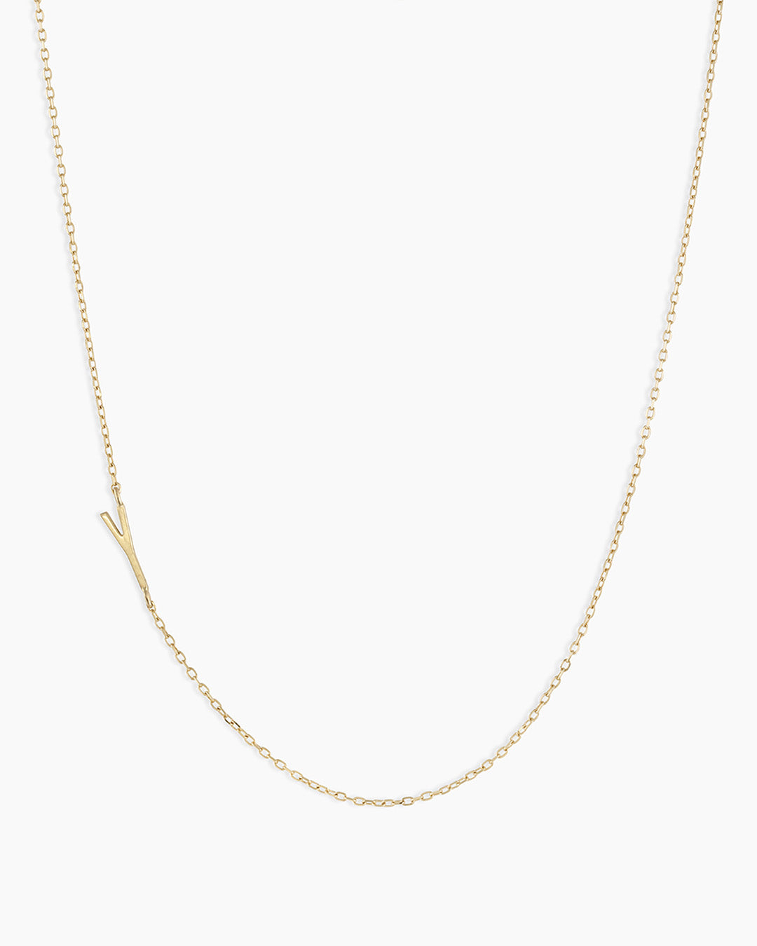 Alphabet Necklace || option::14K Solid Gold, Y
