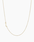 Alphabet Necklace || option::14K Solid Gold, Z