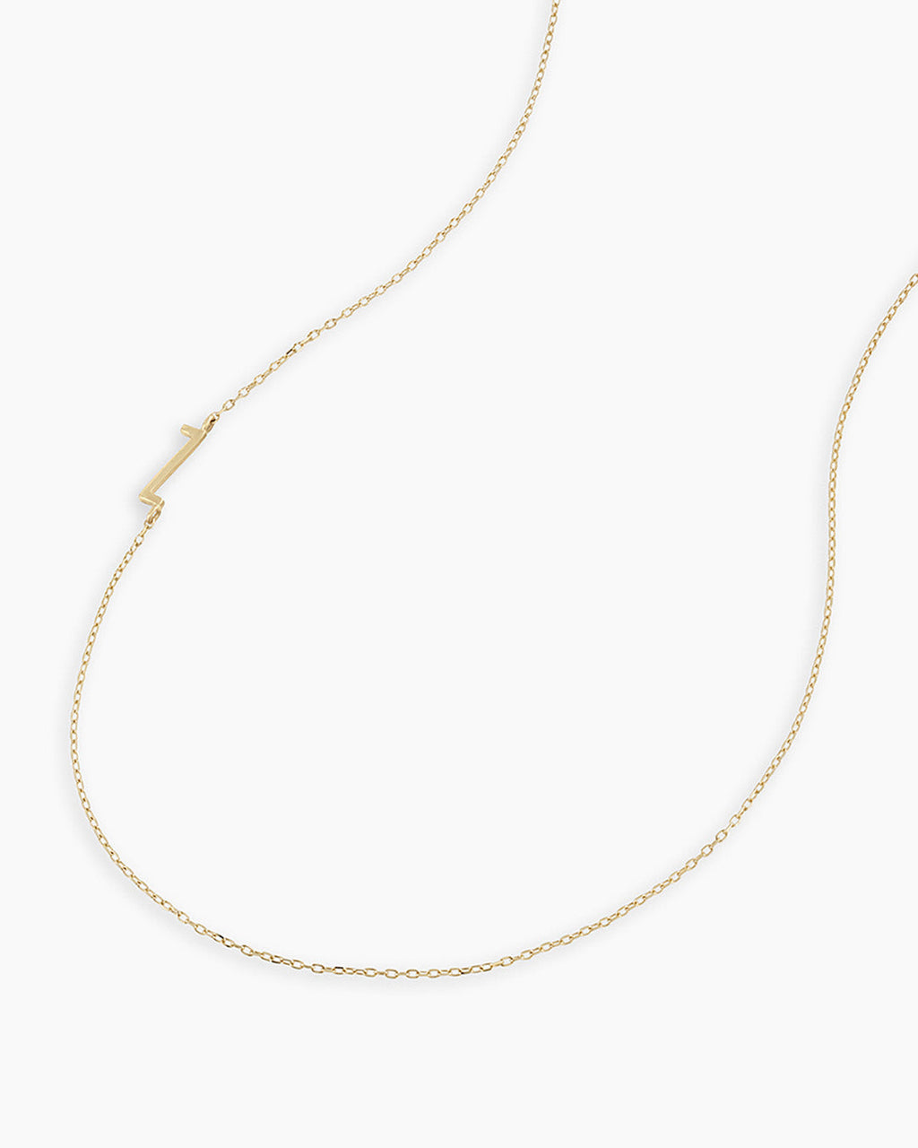 Woman wearing Alphabet Necklace || option::14K Solid Gold, Z