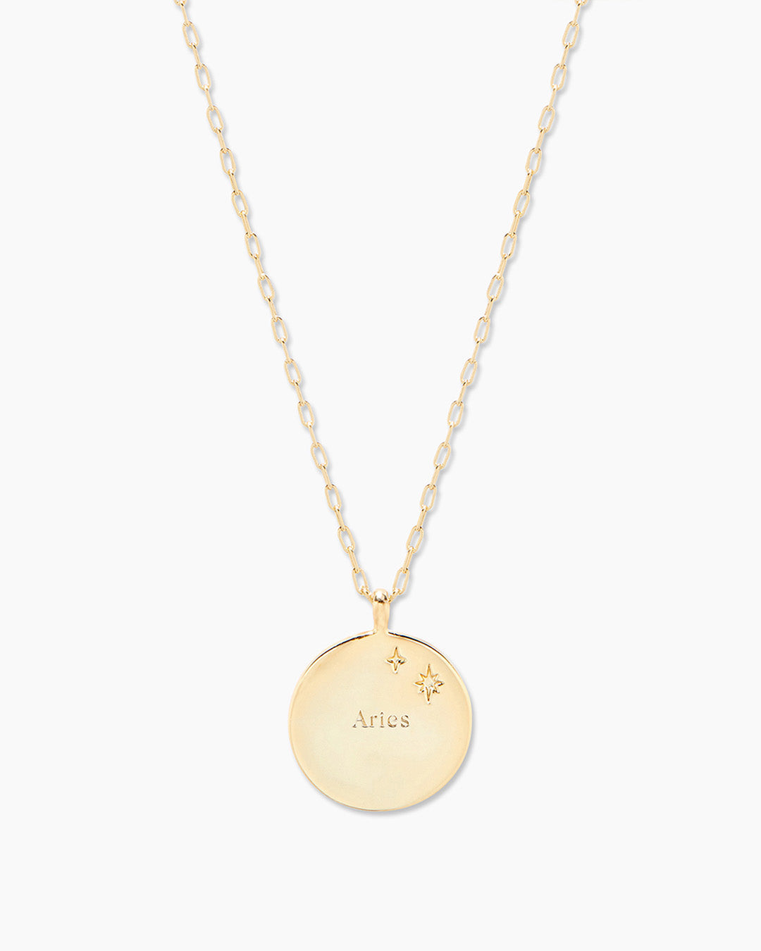 Zodiac Necklace - Aries, Astrology Coin Necklace, Aries Necklace || option::18K Gold Plated, Aries