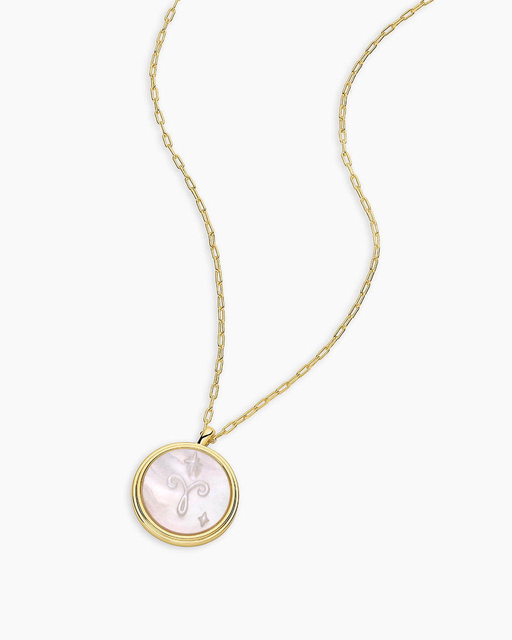 Zodiac Necklace - Gemini, Astrology Coin Necklace, Gemini Necklace || option::18K Gold Plated, Aries