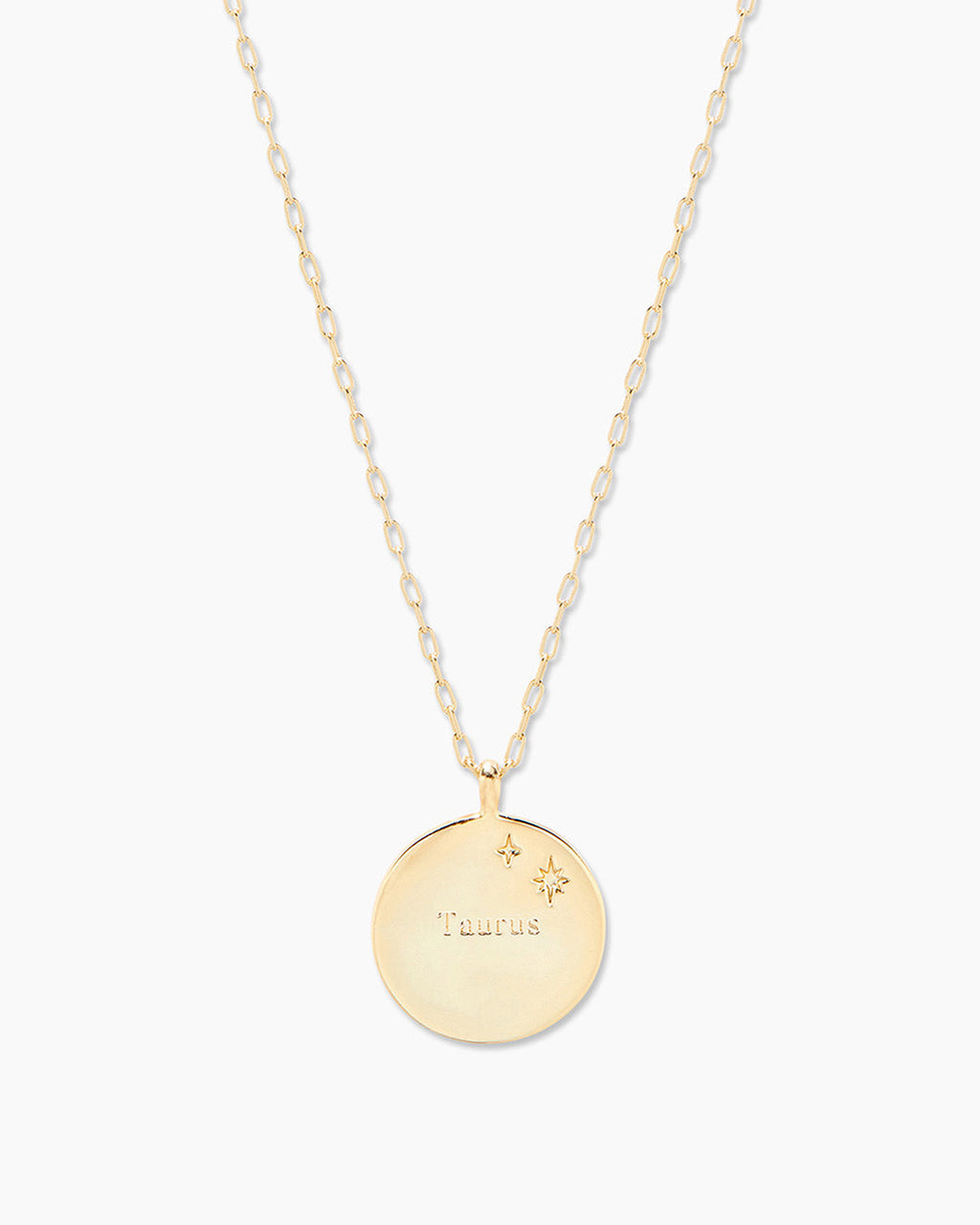 Zodiac Necklace - Taurus, Astrology Coin Necklace, Taurus Necklace || option::18K Gold Plated, Taurus