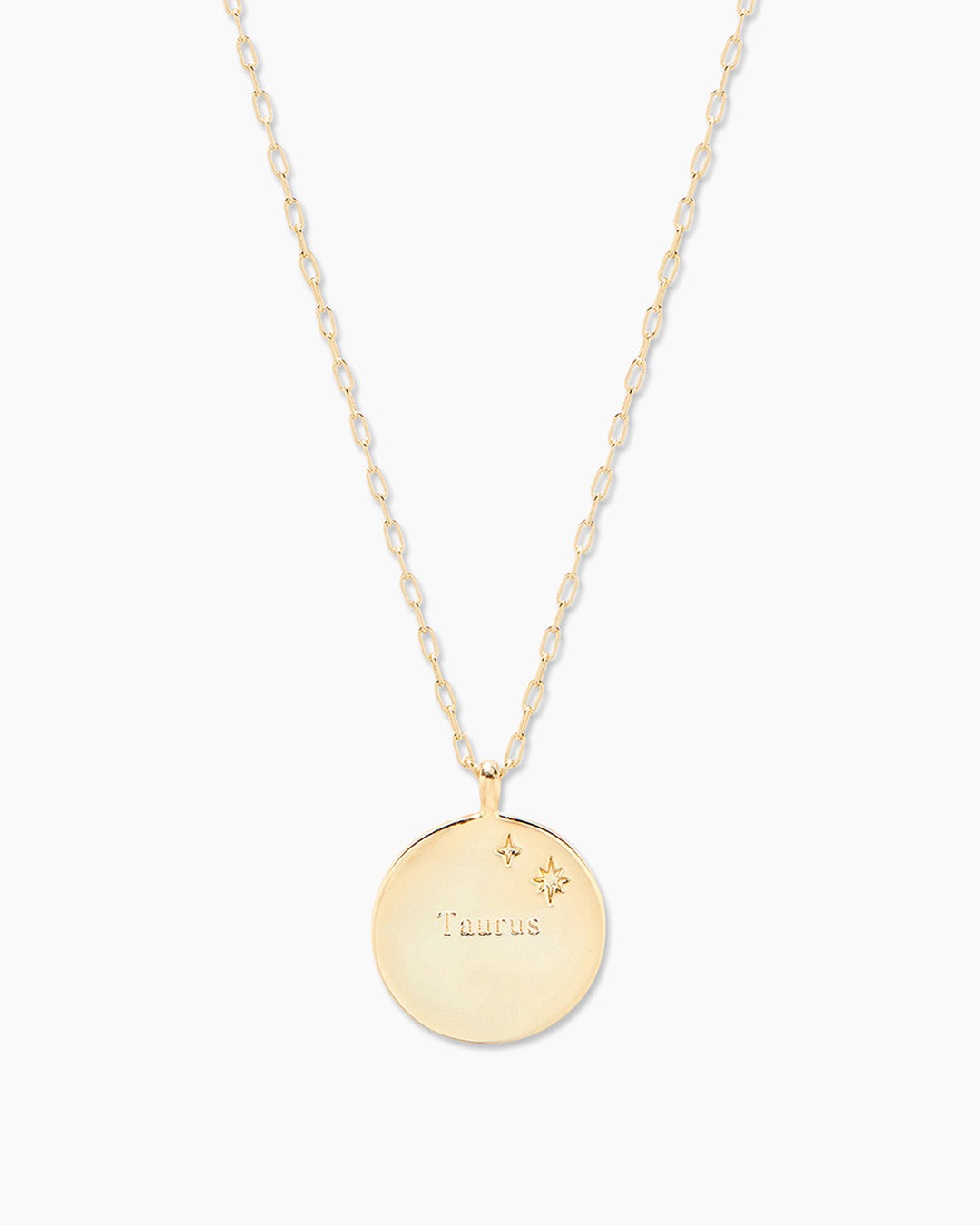 Zodiac Necklace - Taurus, Astrology Coin Necklace, Taurus Necklace || option::18K Gold Plated, Taurus