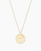 Zodiac Necklace - Gemini, Astrology Coin Necklace, Gemini Necklace || option::18K Gold Plated, Gemini