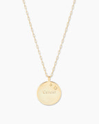 Zodiac Necklace - Cancer, Astrology Coin Necklace, Cancer Necklace || option::18K Gold Plated, Cancer