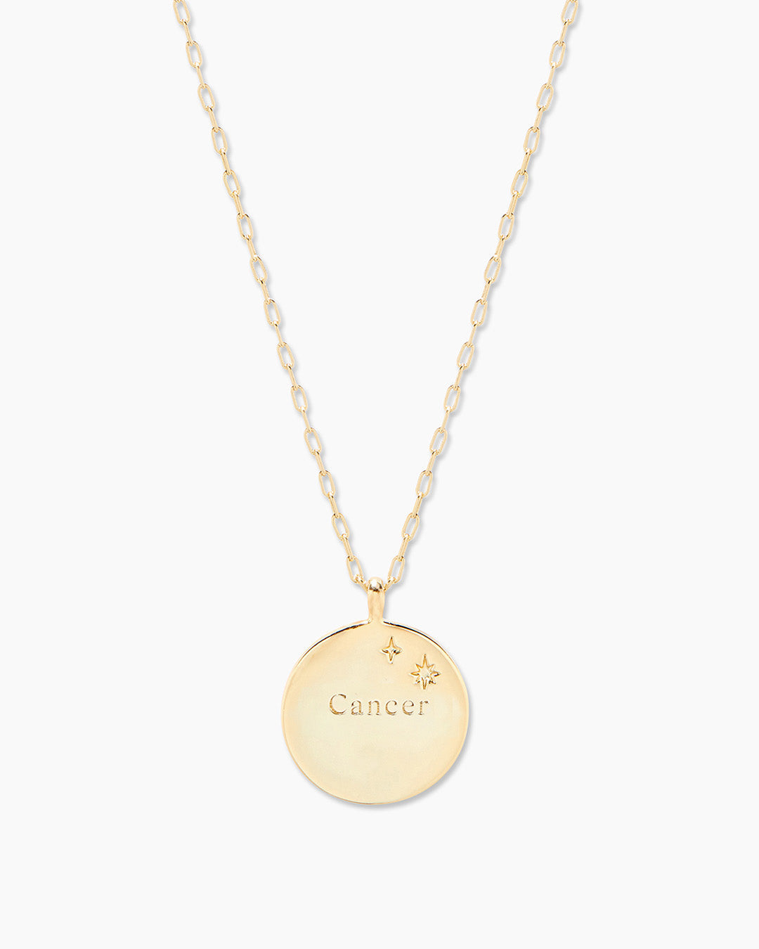 Zodiac Necklace - Cancer, Astrology Coin Necklace, Cancer Necklace || option::18K Gold Plated, Cancer