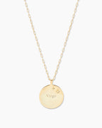 Zodiac Necklace - Virgo, Astrology Coin Necklace, Virgo Necklace || option::18K Gold Plated, Virgo
