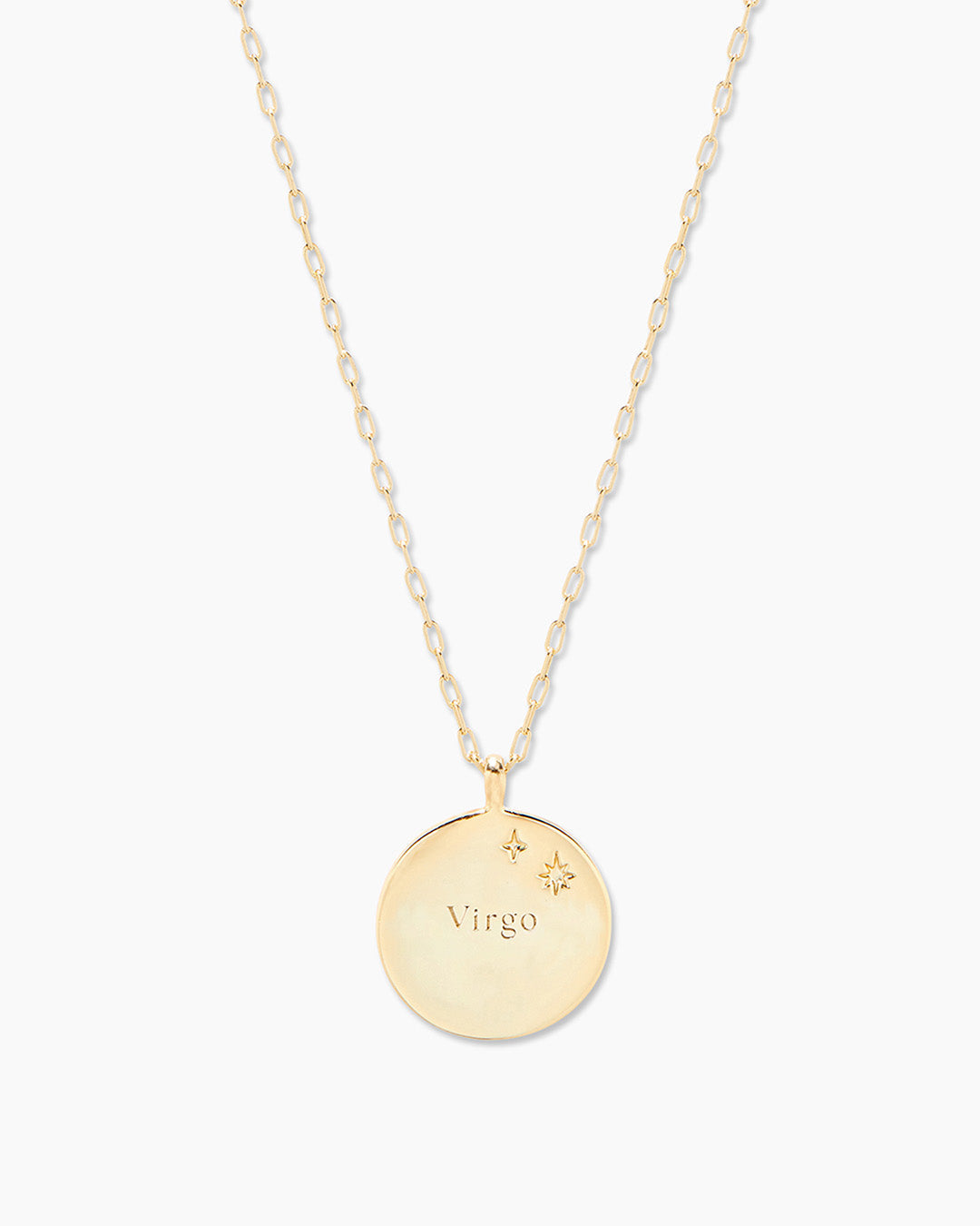 Zodiac Necklace - Virgo, Astrology Coin Necklace, Virgo Necklace || option::18K Gold Plated, Virgo
