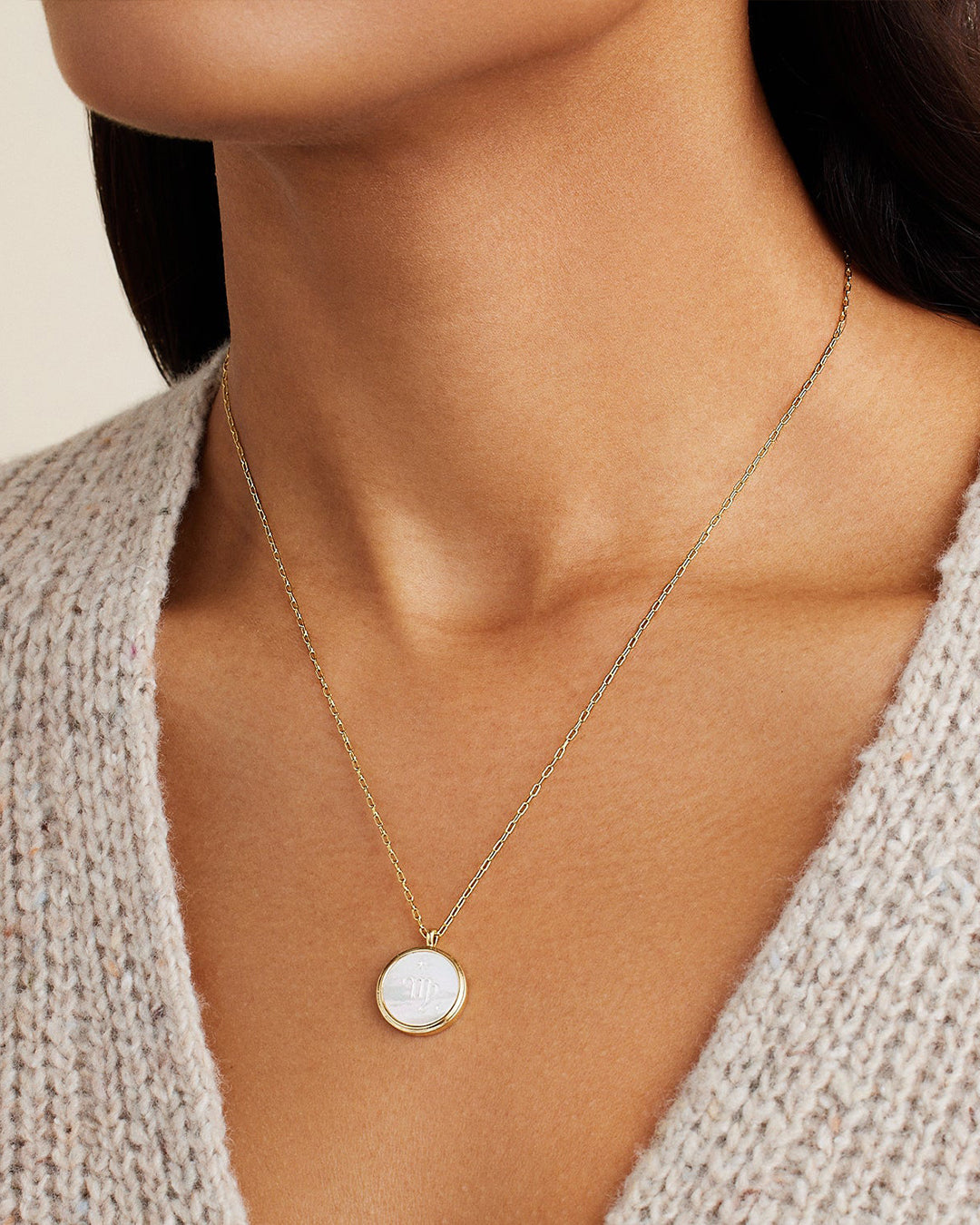 Zodiac Necklace - Virgo, Astrology Coin Necklace, Virgo Necklace || option::18K Gold Plated, Virgo