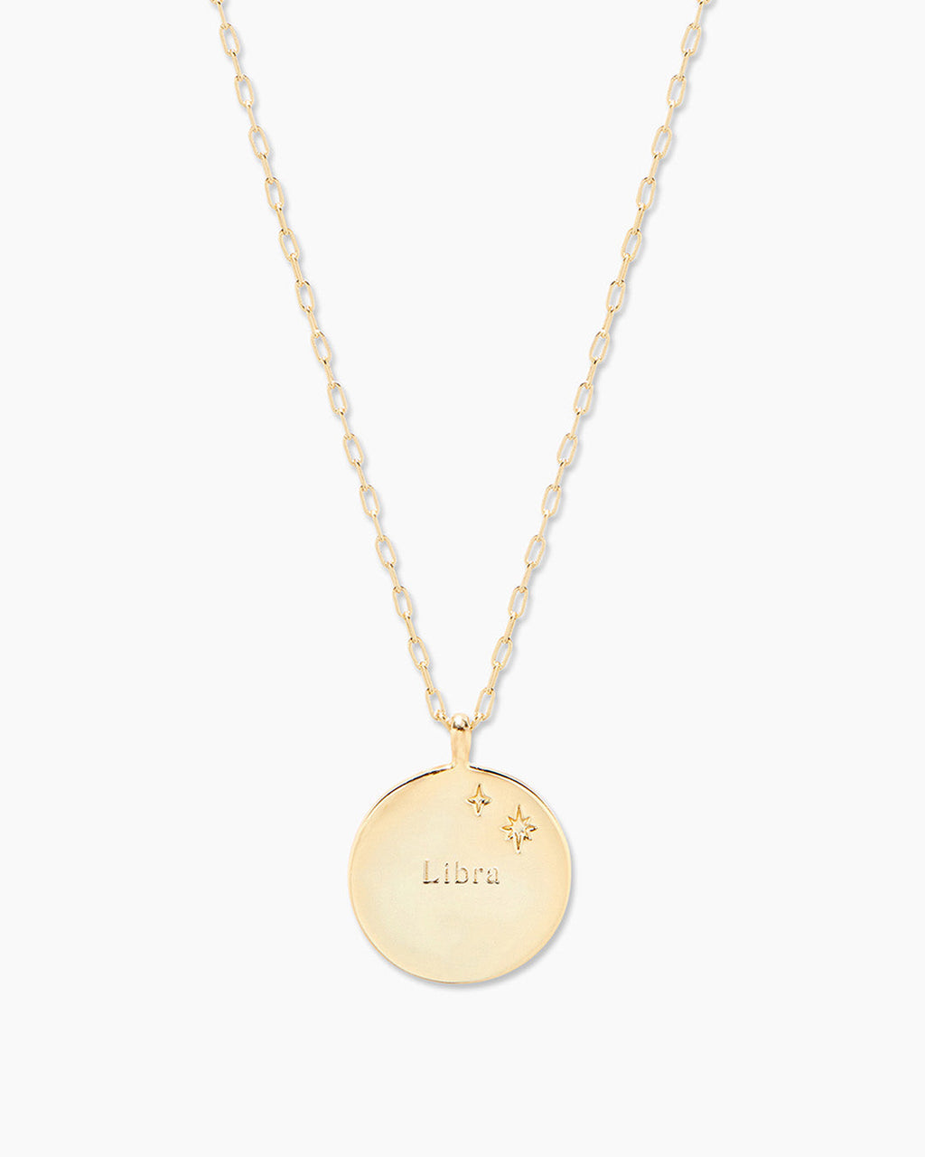 Zodiac Necklace - Libra, Astrology Coin Necklace, Libra Necklace || option::18K Gold Plated, Libra