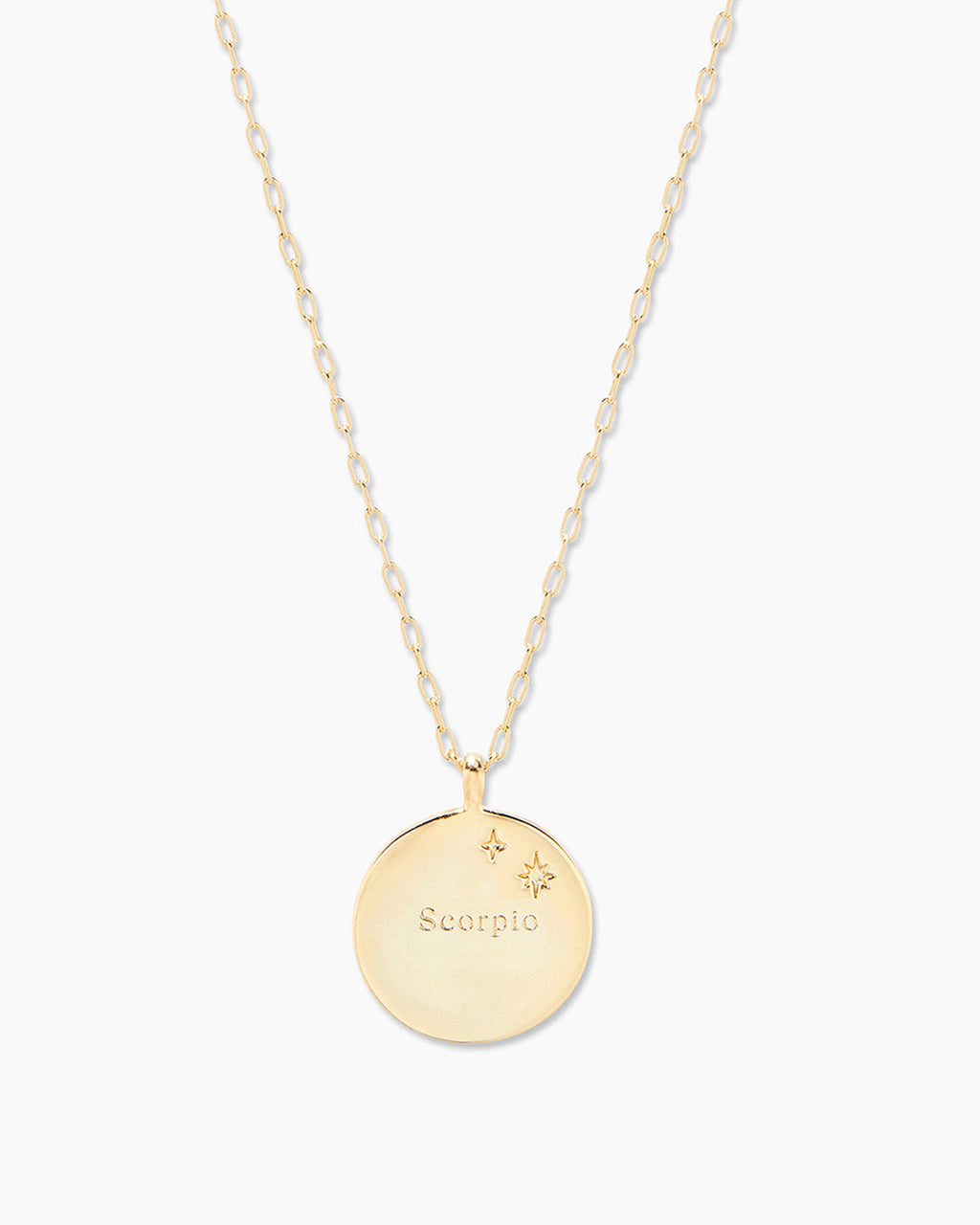 Zodiac Necklace - Scorpio, Astrology Coin Necklace, Scorpio Necklace || option::18K Gold Plated, Scorpio